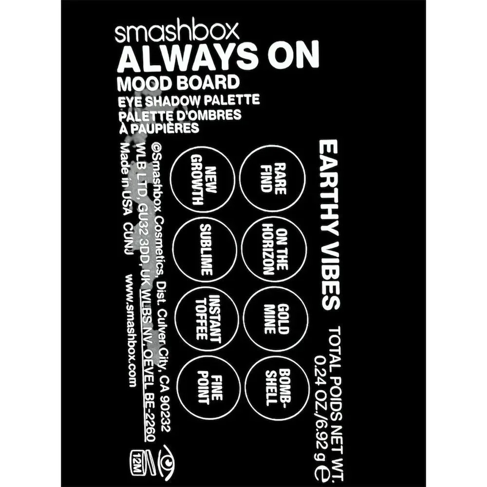 Smashbox Always On Mood Board Eye Shadow Palette Earthy Vibes NEW